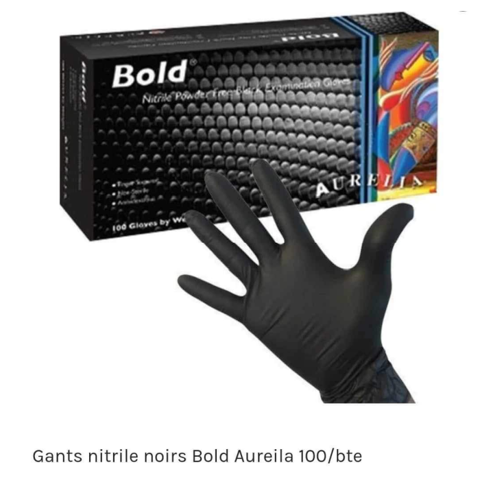 GANTS NITRILE NOIRS BOLD AURELIA 100/BTE 